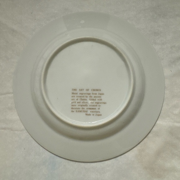 Vintage Japan Art Of Choking Porcelain Hummingbird Plate W24Kt Gold Silver - Picture 4 of 5